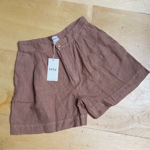 Esby Women's Brown Linen Shorts